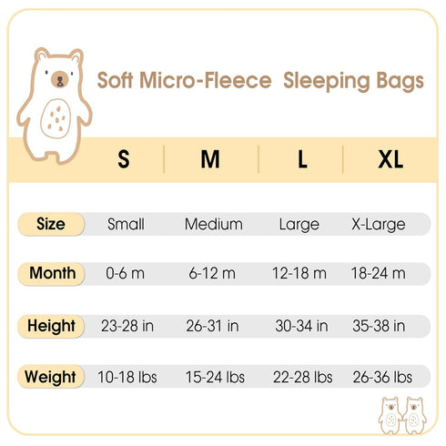 PHF Soft Micro-Fleece Baby Sleep Sack, 6-12 Months Warm Baby Wearable Blanket, 2-Way Zipper Sleeping Bags, 2 Pack Comfy Toddler Sleeping Sack for ...