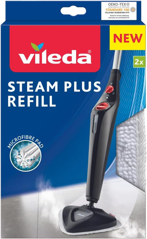 Vileda Steam Mop Refill Pads, Pack of 2, White...