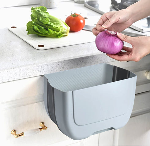 Hanging Folding Mini Trash Can for Kitchen Cabinet Door, Small Collapsible Garbage Bin Under Sink,Wall Mounted Waste Bin- Container Cabinet/Bedroo...