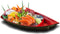 Happy Sales HSSB-10RB, Sushi Boat Shape Plate Sushi Sashimi Serving Plate Melamine Plastic Tray 10 x 4.5 Inch (Red Black)...