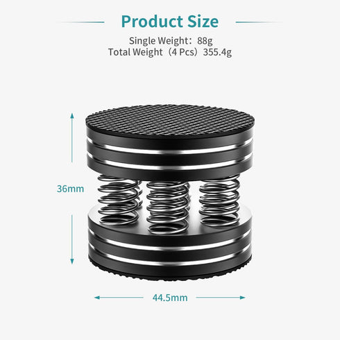 Tertullus Speaker Spikes 4PCS Hifi Spring Speaker Isolation Feet, Aluminum Non-Slip Shockproof Turntable Stand Feet for Audio,Speakers, Subwoofers...
