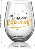 Patelai Happy Retirement Wine Glasses 17 oz, Retirement Gift for Women Men Stemless Wine Glasses Retired Crystal Cup Retired Gifts Black and Gold ...