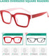 Eyekepper Ladies Reading Glasses - Oversized Square Design Readers for Women Red...
