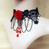 3PCS Choker Lace Necklace with Earring Set Punk Party Gothic Vintage Handmade Victorian Steampunk Retro Gears Lace Vampire for Halloween Easter – ...