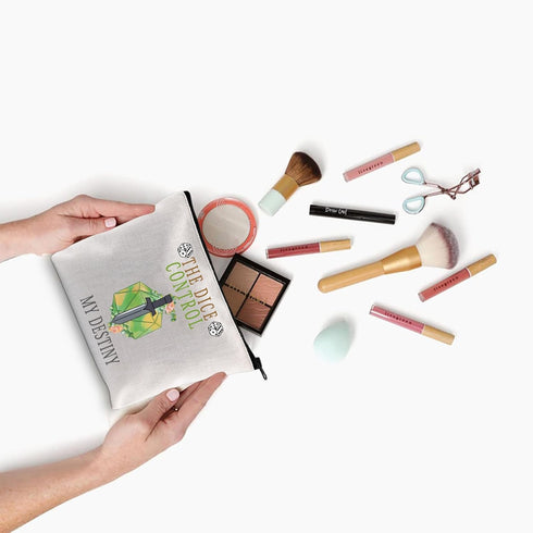 D-Ungeon Master Makeup Bag D20 Dice Cosmetic Bag DandD Dice Gift Dm Gift Role Playing Game Gift Cosmetic Bag (40.MY DESTINY)...