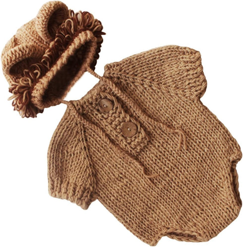 M&G House Newborn Photography Outfits Baby Crochet Knitted Photoshoot Props Animal Costume Set...