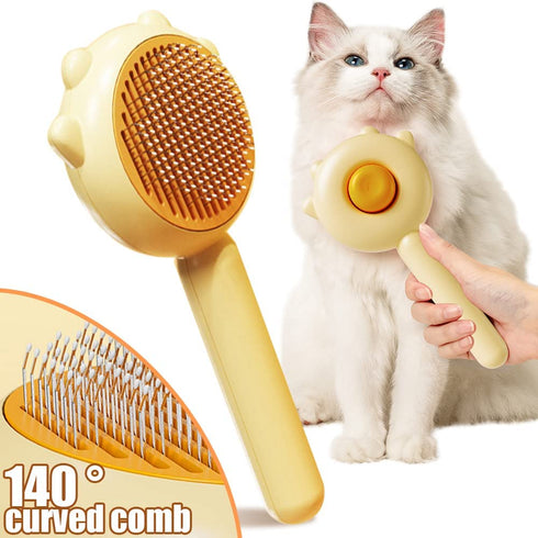 Sunflower Hair Cleaner Brush (Purple) Cute Cat Brushes for Indoor Cats Dogs and Puppys, Self Cleaning Pet Hair Cleaner Brush for Shedding Loose Ha...