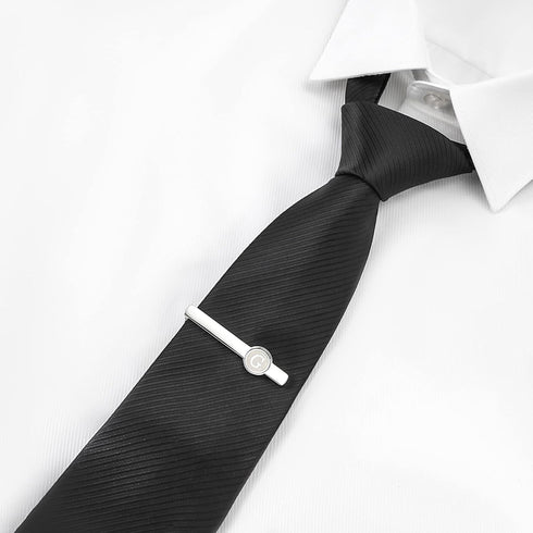 Men Tie Clip 2.1 Inch Silver plated Stainless 26 Letters A-Z + Gift Box...