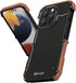 Kowauri Case for iPhone 13 Pro Max,Drop Protection Aluminum Metal Wood Bumper Frame Cover Shockproof Dropproof Protective Case for iPhone 13 Pro M...