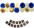 InBy 17pcs Navy Blue and Gold Party Decoration Kit for Baby Boy Shower Men Women Birthday Decoration Happy Birthday Banner 12" 10" 8" Tissue Paper...