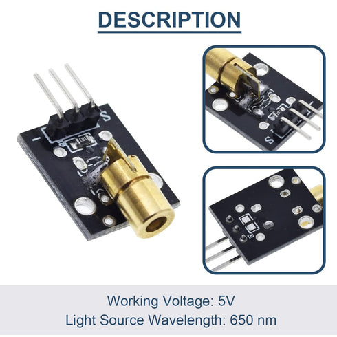 4 Pcs Laser Receiver Sensor Module Non-Modulator Tube Laser Detection Module for Arduino with 4 Pcs 5V KY-008 650nm Laser Transmitter Sensor Modul...