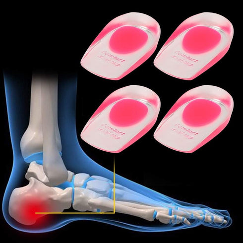 2 Pairs Women Gel Heel Cups, Soft Elastic Massage Heel Cushion Foot Pain Relief for Plantar Fasciitis Bone Spur Achilles Pain, 4.1 x 2.4 x 0.9in...