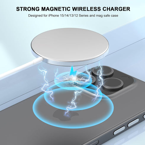 Wireless Charger,15W Wireless Charging Pad,Fast Mag-Safe Charger for iPhone 15 Pro Max/15 Pro/15/15 Plus/14/13/12 Series AirPods 3/2/Pro 2 Magnet ...