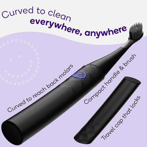 Burst Curve Sonic Electric Toothbrush for Adults – Slim, Curved Travel Toothbrush with Toothbrush Cover - Ultra Soft Bristles - Up to 2 Month Rech...