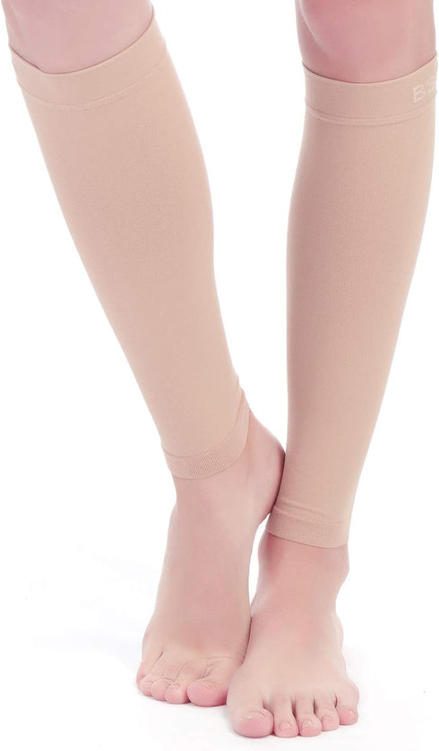 BSERA Calf Compression Sleeve Women, 2 Pairs 15-20mmHg Calf Support Footless Compression Socks Stockings for Shin Splints, Varicose Veins, Recover...