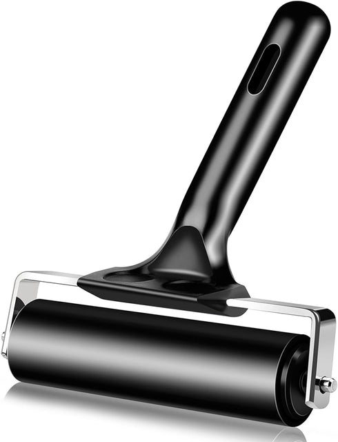 Lydia's Deal Rubber Roller Brayer for Printmaking, Ink Roller Tool Brayer Rollers for Crafting, Printing, Inking and Stamping (4-Inch, Black)...