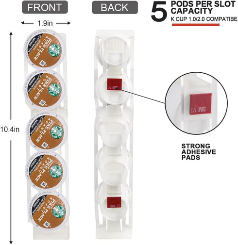 Coffee Pod Holder for Keurig K Cup Pods, Side Mount K-cup Pod Storage Stands Rack, Perfect for Small Counters ( Transparent, 3 Pack for 15 K Cups)...