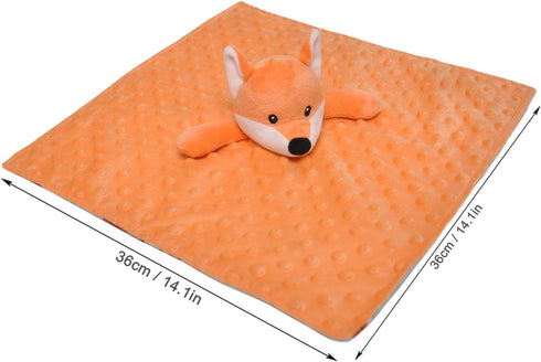 BORITAR Fox Baby Security Blanket Soft Minky Dot Fabric Lovey Blanket with Cute Woodland Pattern Backing Stuffed Plush Cuddle for Newborn Infant G...