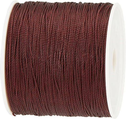 PH PandaHall 1 Roll 0.5mm Round Waxed Polyester Cord Thread Beading String 116 Yards per Roll Spool for Jewelry Making and Macrame Supplies Brown...