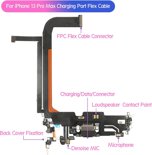 YWLRONG Dock Connector for iPhone 13 Pro Max Charging Port Flex Cable Replacement for iPhone 13 Pro Max USB Charger Dock Board Connector with Tool...