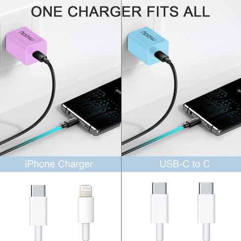 USB C Wall Charger, Miady 2 Pack 2.4A/5V Wall Charger Adapter Compatible for iPhone 14/14 Pro Max/13/13Pro/12/12 Pro, iPad AirPods Pro and More (C...