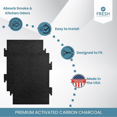 2-Pack Notched Activated Carbon Charcoal Microwave Hood Filters - 9.75" x 7.25" Microwave Hood Filters - Compatible with Whirlpool OTR Models and ...