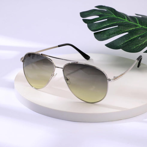 Sunglasses for Women and Men,Classic Aviator Sun Glasses for Men Women Driving Shades UV Protection 2024 New (Silver Frame Green Lens)...