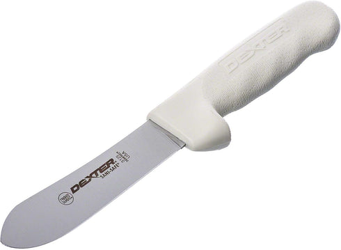 Dexter Russell S125 Sani-Safe (10193) Sliming Knife, 4-1/2", Stain-Free, high-Carbon Steel, Non-Slip, Textured, Polypropylene White Handle, NSF Ce...