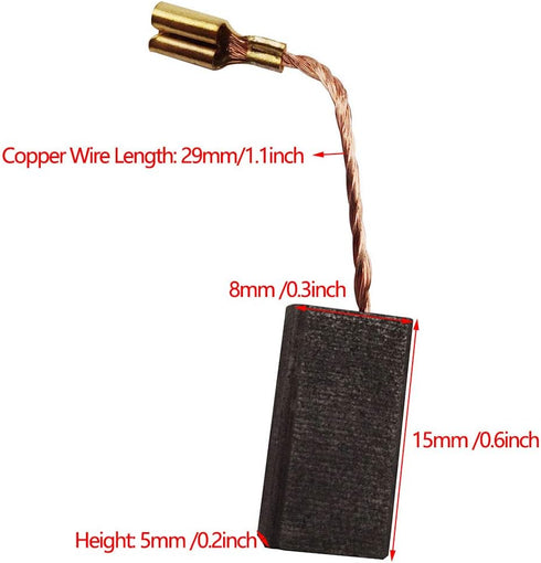 30Pcs Electric Motor Carbon Brushes Replacement Repair Tool Set, b-100 5x8x15mm Self-Stop Graphite Carbon Brush for Motor...