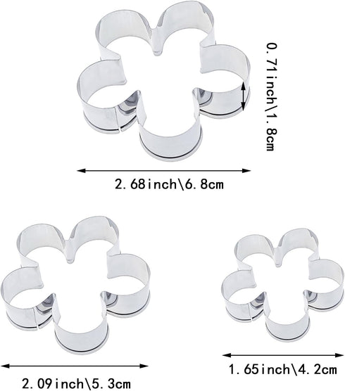 6 PACK Flower Shaped Cookie Cutters Stainless Steel Small Biscuit Cutters Rose Petals Fondant Cutters Mousse Mold for Holiday Birthday Party Pastr...