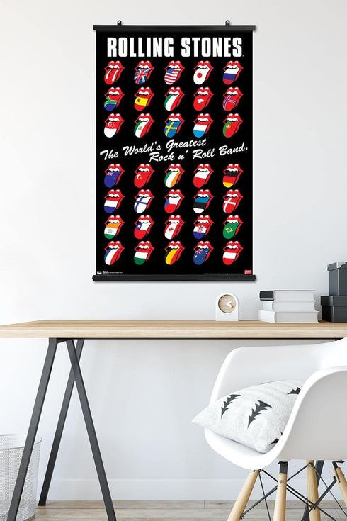 Trends International Rolling Stones - Grid Wall Poster, 22.375" x 34", Premium Poster & Clip Bundle...