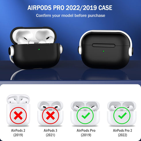 R-fun Airpods Pro Case (2nd/1st Gen,2023/2022/2019) with Secure Lock & Cleaning Kit, Music Headset Earphone Protective Case Cover Compatible with ...