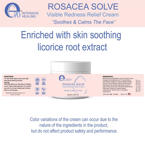 Rosacea Solve - Redness Relief Cream - Face Moisturizer For Rosacea & Acne Prone Skin - Sensitive Skin Care With Organic Ingredients, Almond Oil, ...