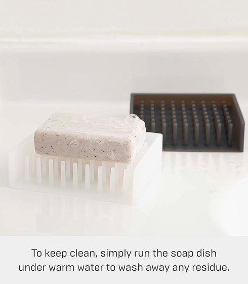 YAMAZAKI home 2992 Self Draining Soap Tray-Floating Holder Dish for Sink, One Size, Clear...