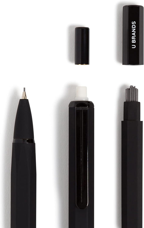 U Brands Midnight Cambria Mechanical Pencil, Office Supplies, Soft Touch Barrel, Medium Point, 0.7mm, 2 Count...