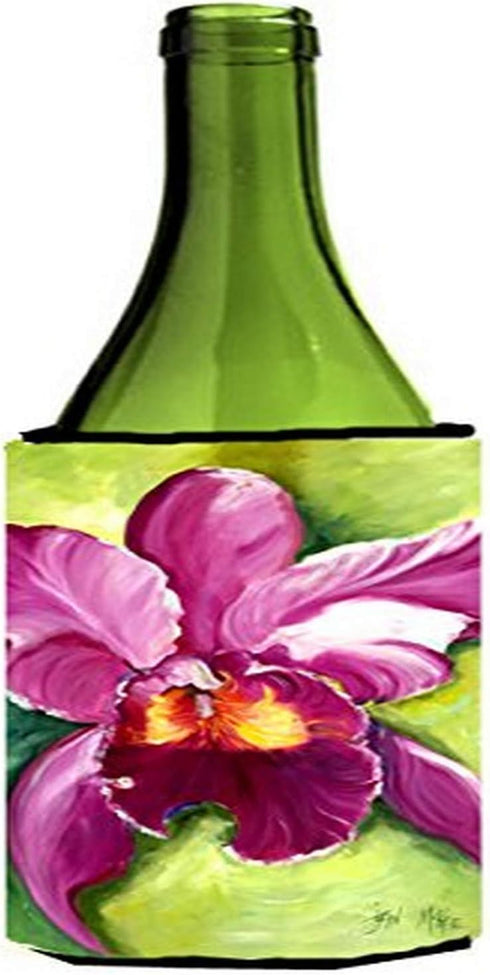 Caroline's Treasures JMK1176LITERK Orchid Wine Bottle Hugger Bottle Cooler Sleeve Hugger Machine Washable Collapsible Insulator Beverage Insulated...