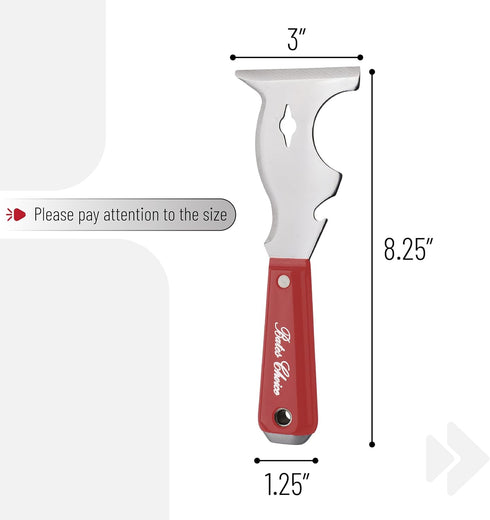 Bates- Paint Scraper, 10 in 1 Painters Tool, Red Paint Scrapers for Wood, Painters Tool, Painters Knife, Paint Scraper for Painting, Putty Knife, ...