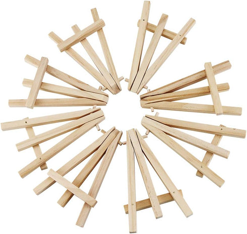 30 Pack 5" Mini Wood Display Easel,Natural Wood Display Stand for Displaying Small Canvases,Business Cards,Photos,DIY Crafts,Home Decorations (2.7...