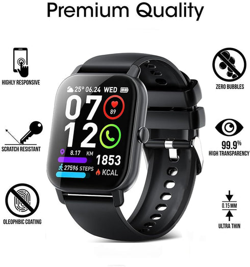 6 Pack Compatible with Ddidbi P66E 1.85” Smart Watch Screen Protector Film for Poounur P66E 1.85 Inch Smartwatch Screen Protectors Foils Screen Co...