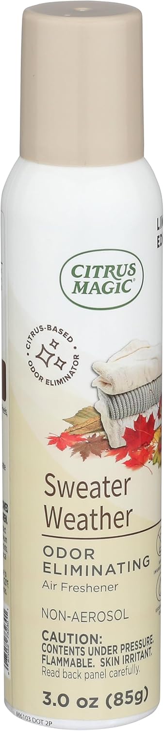 Citrus Magic Limited Edition Odor Eliminating Air Freshener Spray, Sweater Weather, 3-Ounce, Pack of 3...
