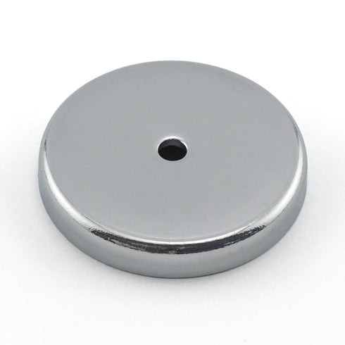 Master Magnetics Ceramic Round Base Magnet - 1.21" Diameter, 0.180" Thick, 0.133" Center Hole, 11 lb. Pull, Nickle Plated, Pack of 12, RB20CCERX12...