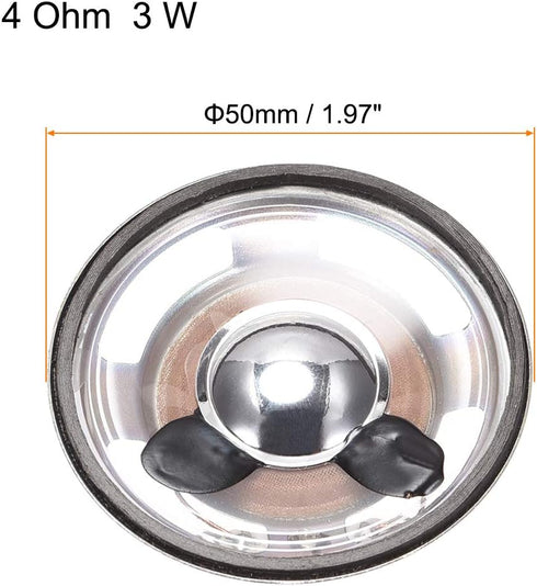 uxcell 3W 4 Ohm DIY Magnetic Speaker 50mm Round Shape Replacement Loudspeaker 2pcs...