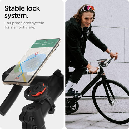 Spigen Life Gearlock Bike Phone Mount/Bike Phone Holder with Universal Adapter for Motorcycle, Classic, Electric, Scooter and Mountain Bike - Comp...