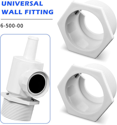 2 Pcs 6-500-00 Pool Cleaner Universal Wall Fitting (UWF) Connector Replacement Part Exact Fit for Zodiac Polaris 180 280 360 380 3900 Sport 480 Pr...