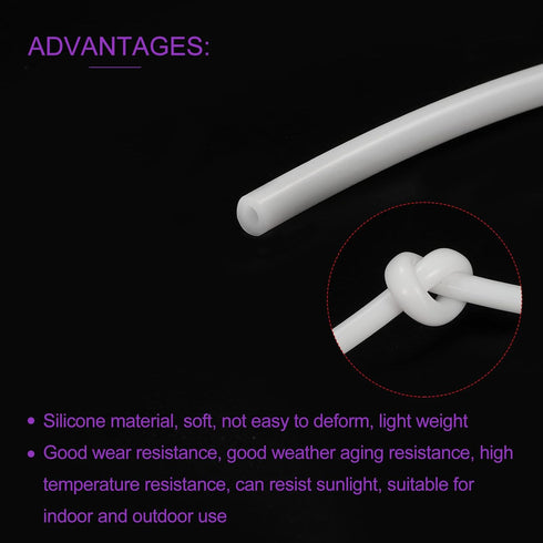 DMiotech 2mm ID 4mm OD 3.3 Feet Silicone Tube Translucent Industrial Silicone Tubing for Water Air Pump...