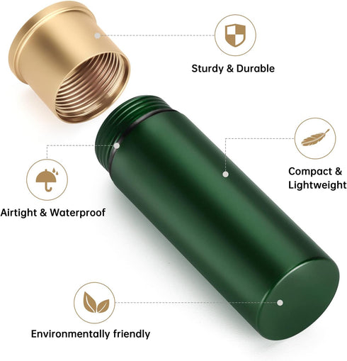 Pill Holder Container Waterproof Portable Small EDC Pill Bottle Capsule Tube for Outdoor, Camping, Travel (Green)...