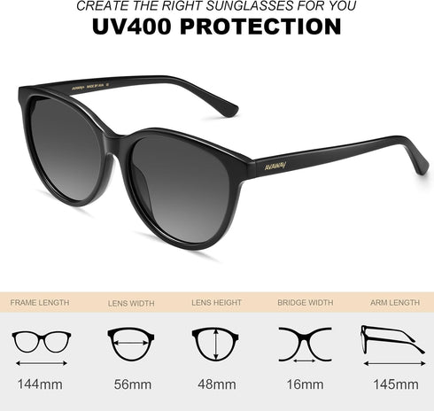 AVAWAY Women's Sunglasses Polarized 100% UV Protection for Driving Golf Hiking Boating...