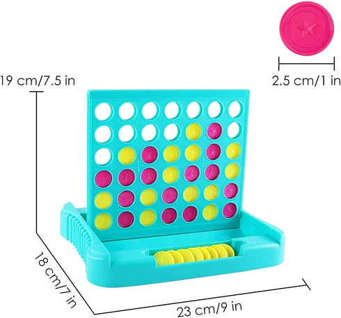 4 in a Row Game - 6 Spare Discs Included, Board Games Toys for Boys, Classic Four in a Row and Family Fun Games for Ages 3 4 5 6 7 8 12 Year Old K...