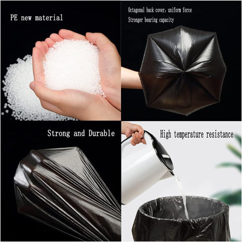 Small Black Trash Bags,Thicken Value 4 Gallon Trash Bag with Handle,100 Counts Small Garbage Bags Wastebasket Trash Can for Bathroom Bedroom Offic...