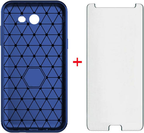 Asuwish Phone Case for Samsung Galaxy J7 Prime 2017 J 7 Skypro Sky Pro J7V V S727VL with Tempered Glass Screen Protector Cover and Cell Soft Silic...